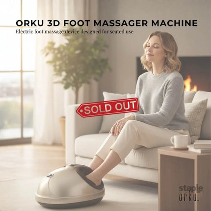 Orku 3D Foot Massager Machine - Home Heat Massage Kneading Air Compression Gold - Health & Beauty > Massage &