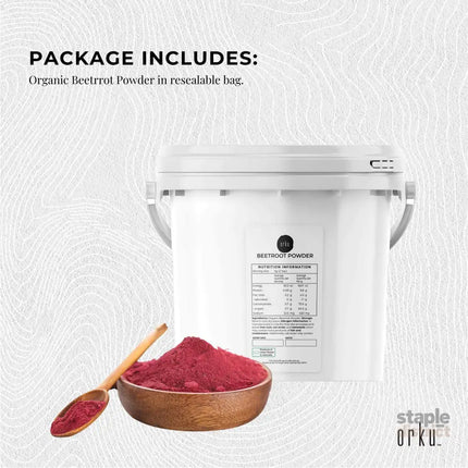 Orku 3Kg Organic Beetroot Powder - 100% Pure Beet Root Powder - Beta vulgaris - Health & Beauty > Nutrition &