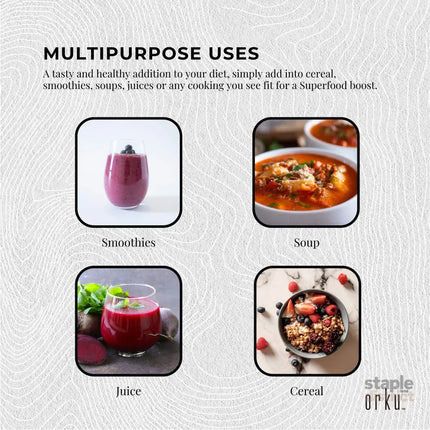 Orku 3Kg Organic Beetroot Powder - 100% Pure Beet Root Powder - Beta vulgaris - Health & Beauty > Nutrition &