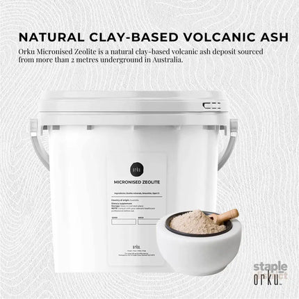Orku 3kg Ultrafine Micronised Zeolite Powder Tub Natural Clinoptilolite Mineral - Health & Beauty > Nutrition &