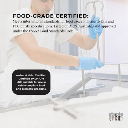 Orku 3Kg Xanthan Gum Thickener Pure Powder 200 Mesh FCC E415 Food Additive TUB - Food & Beverage > Pantry > Seasonings