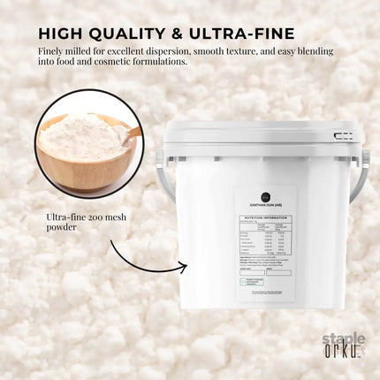 Orku 3Kg Xanthan Gum Thickener Pure Powder 200 Mesh FCC E415 Food Additive TUB - Food & Beverage > Pantry > Seasonings