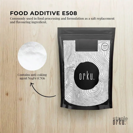 Orku 400g Potassium Chloride Powder (KCl) - Food Grade E508 Salt Substitute - Health & Beauty > Nutrition & Supplements