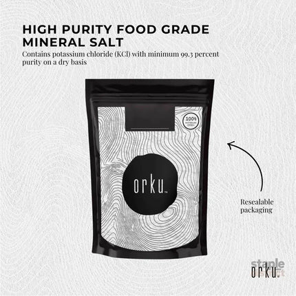 Orku 400g Potassium Chloride Powder (KCl) - Food Grade E508 Salt Substitute - Health & Beauty > Nutrition & Supplements