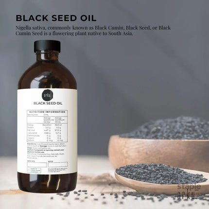 Orku 500ml Pure Black Seed Oil Cold Pressed 100% Ethiopian Nigella Sativa Cumin - Home & Garden > Laundry & Cleaning >