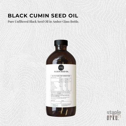 Orku 500ml Pure Black Seed Oil Cold Pressed 100% Ethiopian Nigella Sativa Cumin - Home & Garden > Laundry & Cleaning >