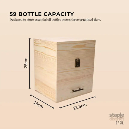 Orku 59 Essential Oil Bottle Storage Box - Wooden 3 Tier Aromatherapy Organiser - Home & Garden > Kitchenware > Food