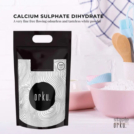 Orku 5Kg Fine Calcium Sulphate Gypsum Powder - Dihydrate Food Grade FCC E516 - Commercial > Commercial Others >