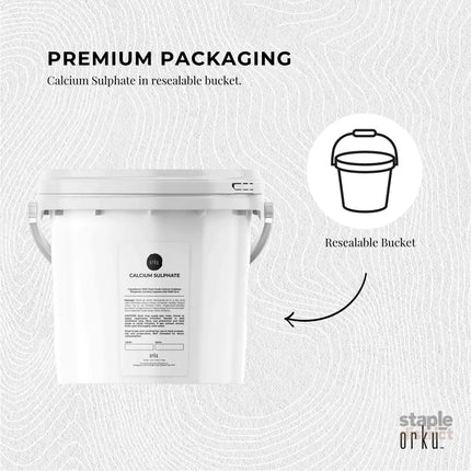 Orku 5Kg Fine Calcium Sulphate Gypsum Powder Tub - Dihydrate Food Grade FCC E516 - Commercial > Commercial Others >