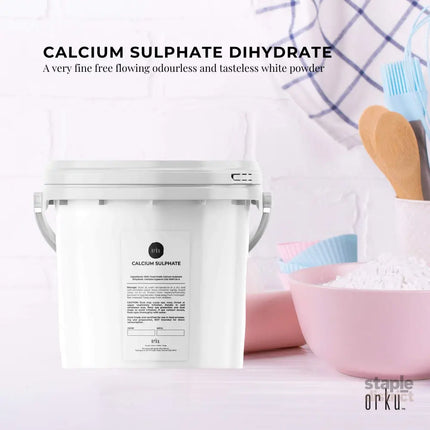 Orku 5Kg Fine Calcium Sulphate Gypsum Powder Tub - Dihydrate Food Grade FCC E516 - Commercial > Commercial Others >