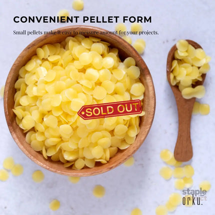 Orku 5Kg Organic Beeswax Pellets Yellow - Cosmetic Grade Pure Bees Wax Pastilles - Home & Garden > Hobbies > Arts &