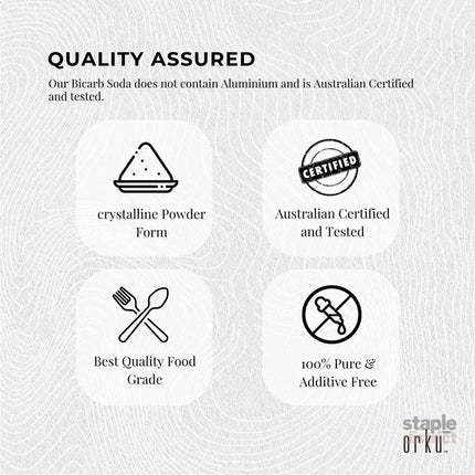 Orku 5Kg Sodium Bicarbonate Food Grade Tub Baking Soda Aluminium Free Powder - Health & Beauty > Nutrition &