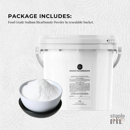 Orku 5Kg Sodium Bicarbonate Food Grade Tub Baking Soda Aluminium Free Powder - Health & Beauty > Nutrition &