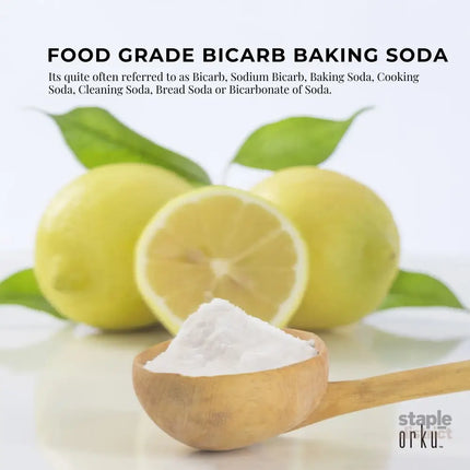 Orku 5Kg Sodium Bicarbonate Food Grade Tub Baking Soda Aluminium Free Powder - Health & Beauty > Nutrition &