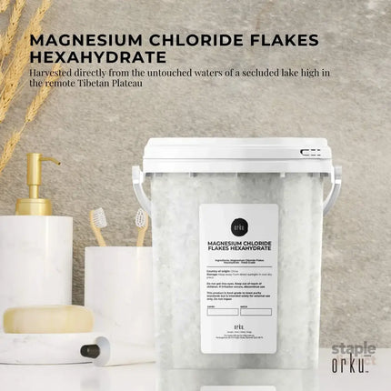 Orku 800g Magnesium Chloride Flakes Hexahydrate Tub - FCC USP Spec Bath Salts - Health & Beauty > Bath & Body > Bath