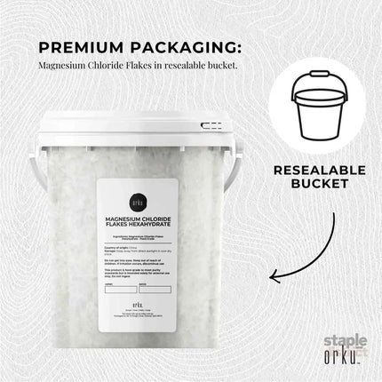 Orku 800g Magnesium Chloride Flakes Hexahydrate Tub - FCC USP Spec Bath Salts - Health & Beauty > Bath & Body > Bath