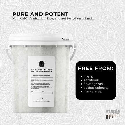 Orku 800g Magnesium Chloride Flakes Hexahydrate Tub - FCC USP Spec Bath Salts - Health & Beauty > Bath & Body > Bath