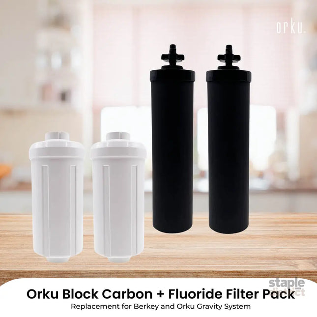 Orku Block Carbon + Fluoride Filter Pack - Replacement for Berkey Gravity System - Appliances > Kitchen Appliances >