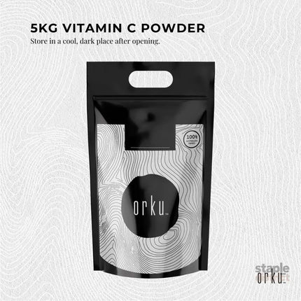 Orku Bulk 20Kg Vitamin C Powder Pure L-Ascorbic Acid - USP Grade Non-GMO - Health & Beauty > Nutrition & Supplements >
