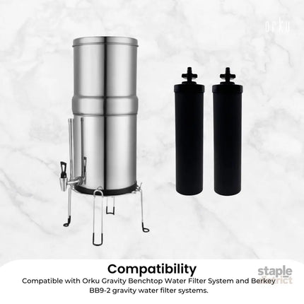 Orku Carbon Block Filter Cartridge - Replacement for Berkey BB9-2 Gravity Filter - Appliances > Kitchen Appliances >