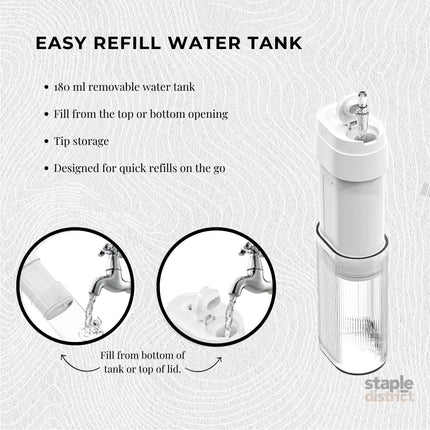Orku Mini Water Flosser Rechargeable Portable Extendable Travel Oral Irrigator White - Health & Beauty > Personal Care