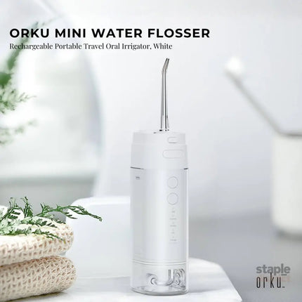 Orku Mini Water Flosser Rechargeable Portable Extendable Travel Oral Irrigator White - Health & Beauty > Personal Care