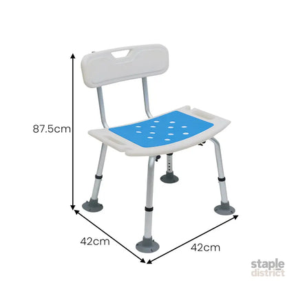 Orthonica Height Adjustable Aluminium Shower Chair With Shower Head Holder - Furniture > Bathroom > Shower Heads &