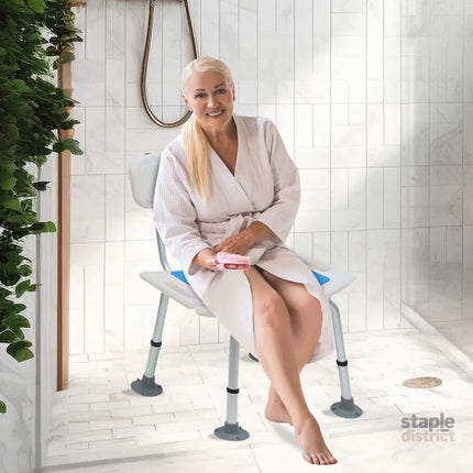 Orthonica Height Adjustable Aluminium Shower Chair With Shower Head Holder - Furniture > Bathroom > Shower Heads &