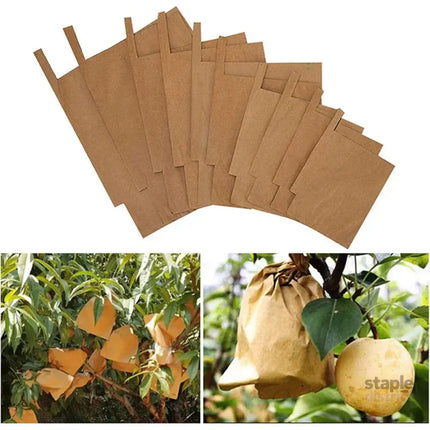 Paper Fruit Bags 100pcs Protective Bagging for Orchard Garden Harvest Storage - Commercial > Packaging > Postage