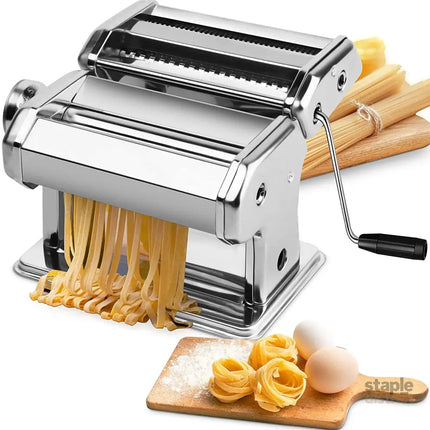 Pasta Maker Manual Steel Machine with 8 Adjustable Thickness Settings - Appliances > Kitchen Appliances > Speciality