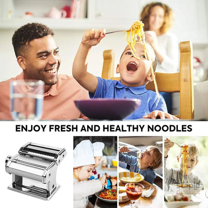 Pasta Maker Manual Steel Machine with 8 Adjustable Thickness Settings - Appliances > Kitchen Appliances > Speciality