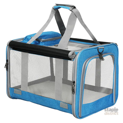 Pawz 3 in 1 Pet Soft Crate Dog Cat Carrier L Size Blue-2018816713046495240