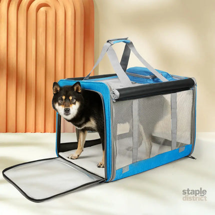 Pawz 3 in 1 Pet Soft Crate Dog Cat Carrier L Size Blue-2018816713046495239