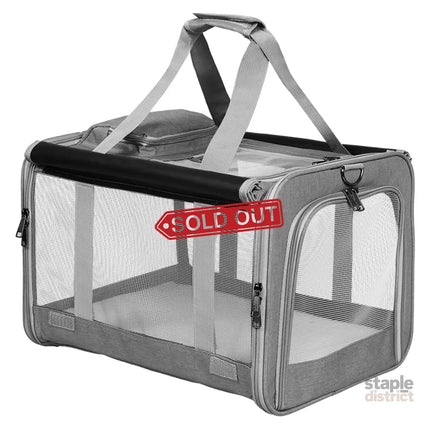 Pawz 3 in 1 Pet Soft Crate Dog Cat Carrier L Size Grey-2006732694511292424