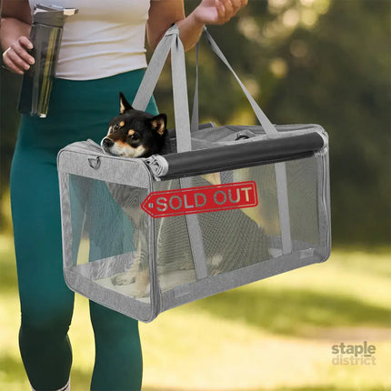 Pawz 3 in 1 Pet Soft Crate Dog Cat Carrier L Size Grey-2006732694511292422