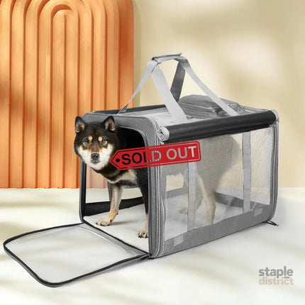 Pawz 3 in 1 Pet Soft Crate Dog Cat Carrier L Size Grey-2006732694511292423