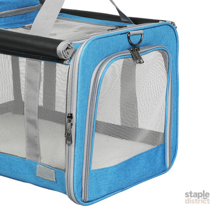 Pawz 3 in 1 Pet Soft Crate Dog Cat Carrier M Size Blue-2018816685754159108