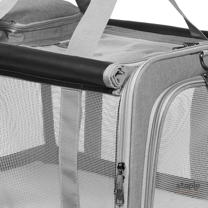 Pawz 3 in 1 Pet Soft Crate Dog Cat Carrier M Size Grey-2029387205448962051