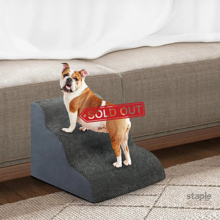 Pawz 3 Steps Pet Stairs Dog Ramp High Density Foam Grey-2029387207948767239