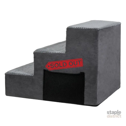 Pawz 3 Steps Pet Stairs Dog Ramp High Density Foam Grey-2006733392930017285