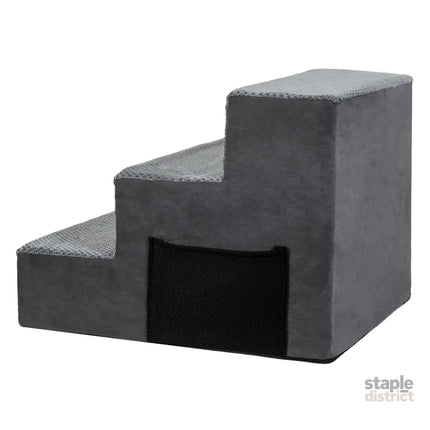 Pawz 3 Steps Pet Stairs Dog Ramp High Density Foam Grey-2006733392930017285