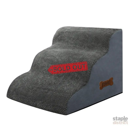 Pawz 3 Steps Pet Stairs Dog Ramp High Density Foam Grey-2029387207948767240