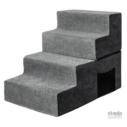 Pawz 4 Steps Pet Stairs Dog Ramp High Density Foam Grey-2006732767437656072