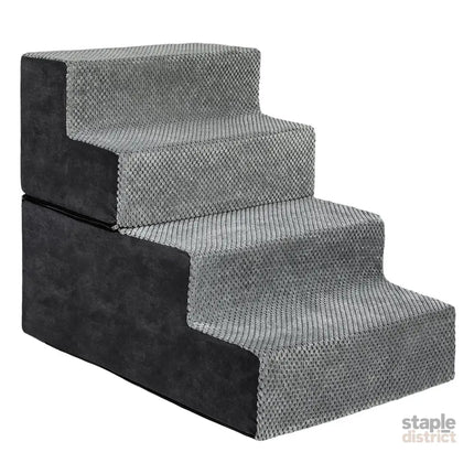 Pawz 4 Steps Pet Stairs Dog Ramp High Density Foam Grey-2006732767437656065