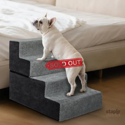 Pawz 4 Steps Pet Stairs Dog Ramp High Density Foam Grey-2006732767437656070