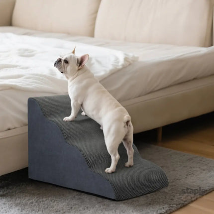 Pawz 4 Steps Pet Stairs Dog Ramp High Density Foam Grey-2029387209974616070