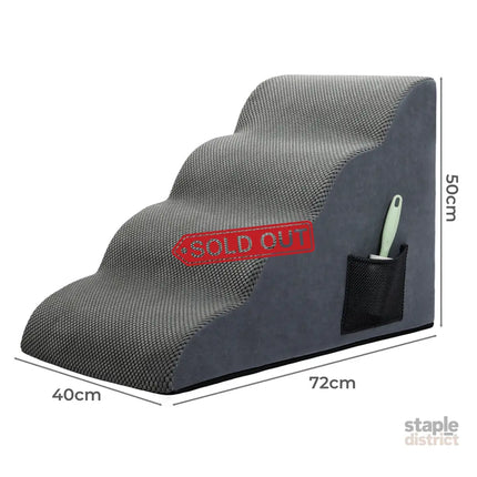 Pawz 4 Steps Pet Stairs Dog Ramp High Density Foam Grey-2029387209974616066