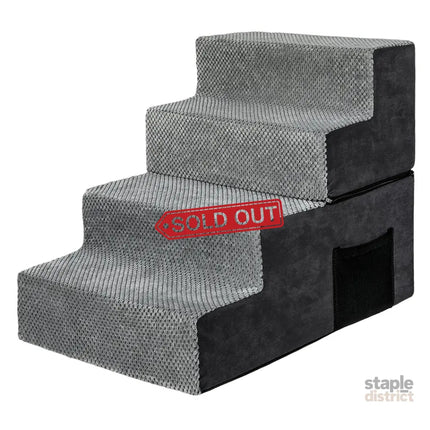 Pawz 4 Steps Pet Stairs Dog Ramp High Density Foam Grey-2006732767437656064