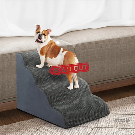 Pawz 4 Steps Pet Stairs Dog Ramp High Density Foam Grey-2018816756843417607