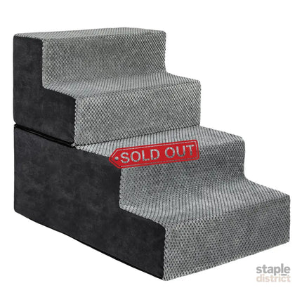 Pawz 4 Steps Pet Stairs Dog Ramp High Density Foam Grey-2006732767437656065